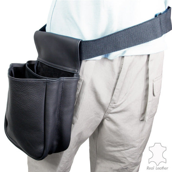 Black Leather Shell Pouch