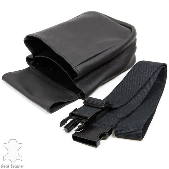 Black Leather Shell Pouch