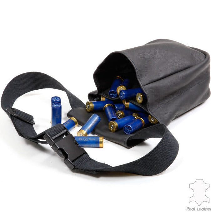 Black Leather Shell Pouch