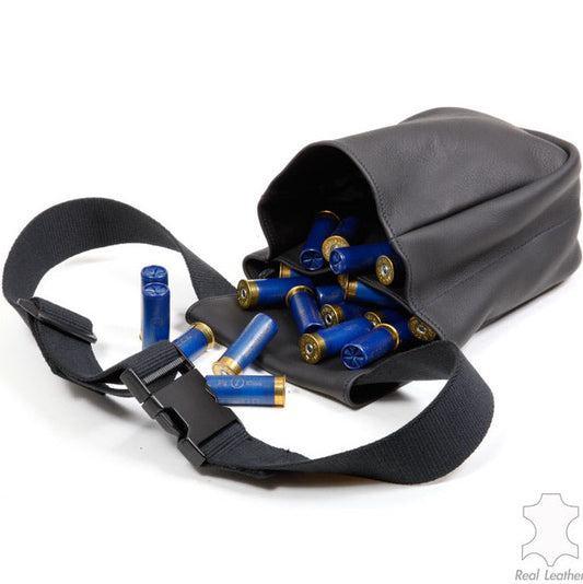 Black Leather Shell Pouch