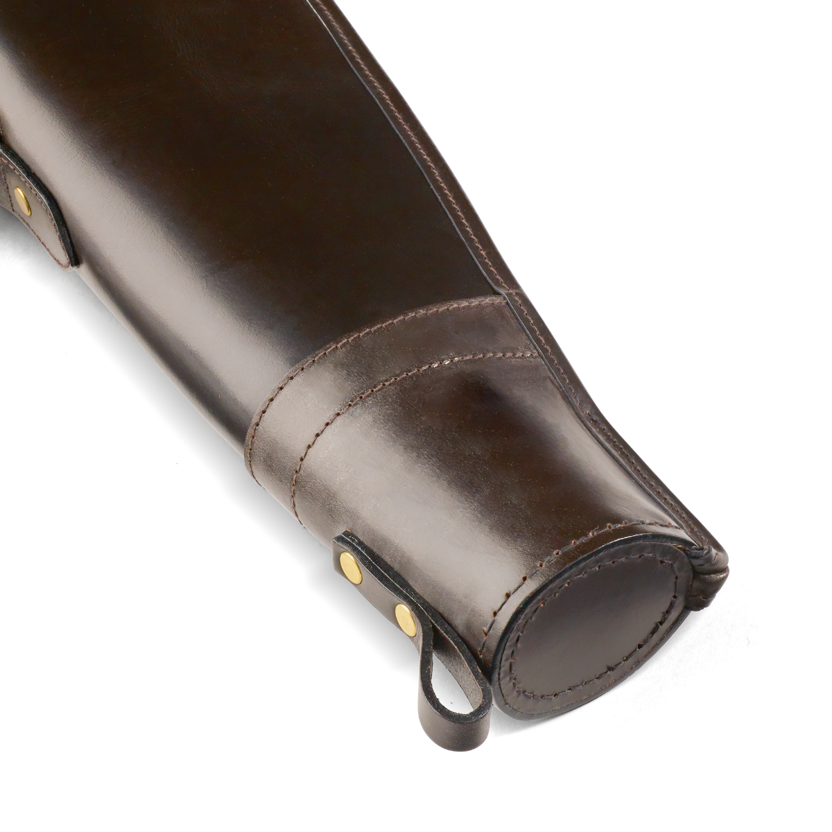 Croots Malton Bridle Leather Shotgun Slip with Flap and Zip - Dark Havana