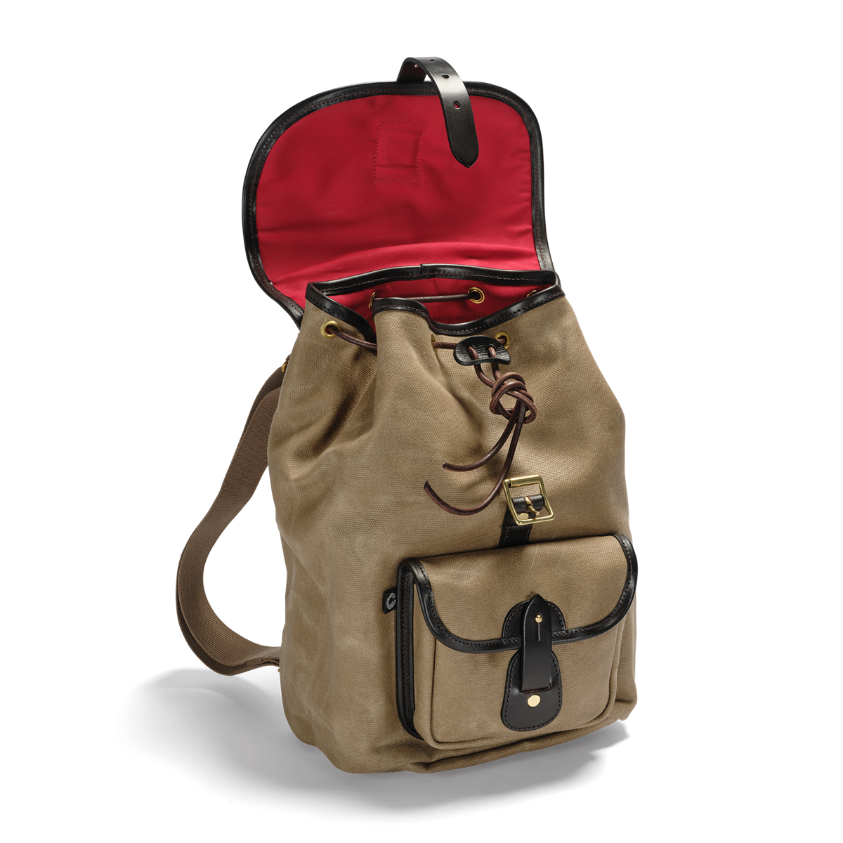 Croots Vintage Canvas Rucksack in Sand - Drawstring
