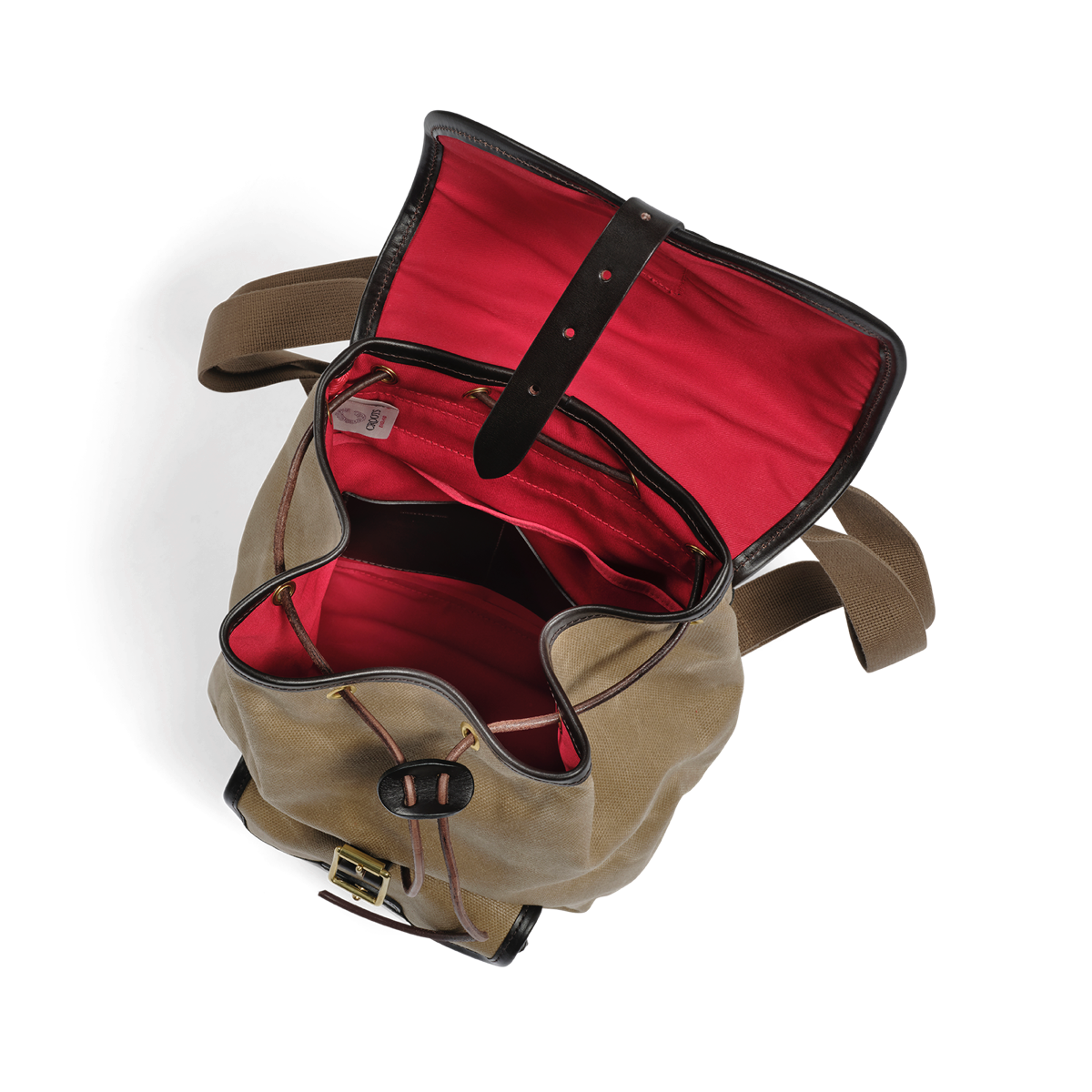 Croots Vintage Canvas Rucksack in Sand - Drawstring