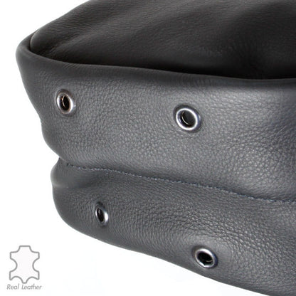 Black Leather Shell Pouch