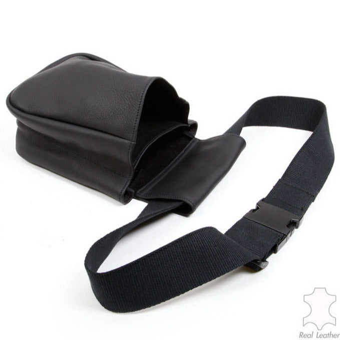 Black Leather Shell Pouch