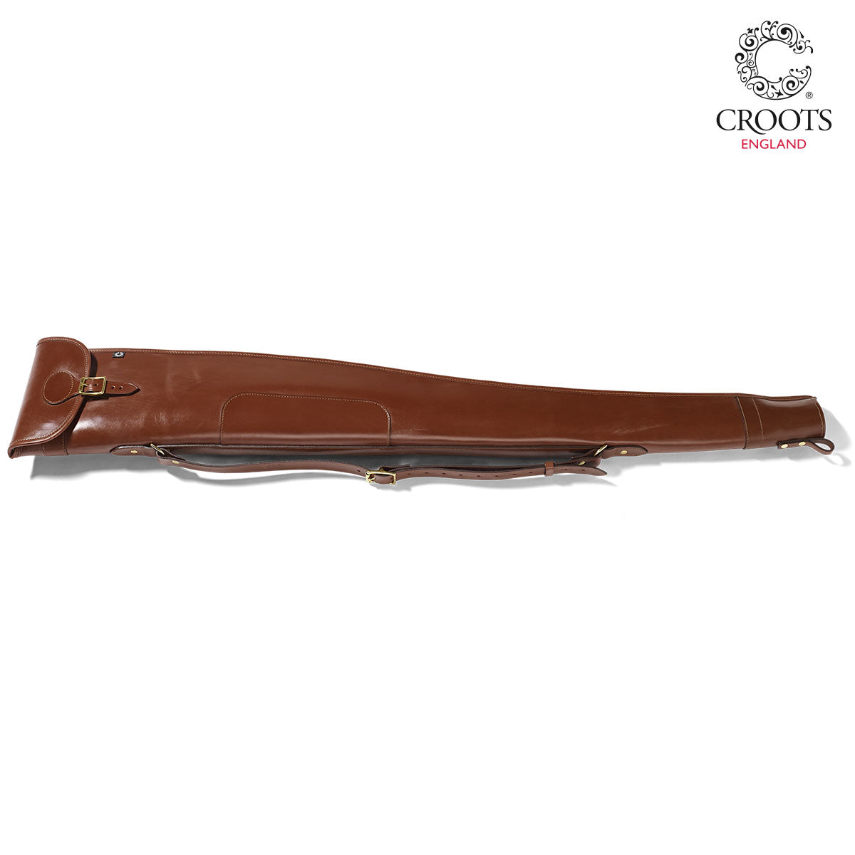 Flapslip Croots Malton Bridle Leather Shotgun Slip with Flap and Zip - Chestnut ...
