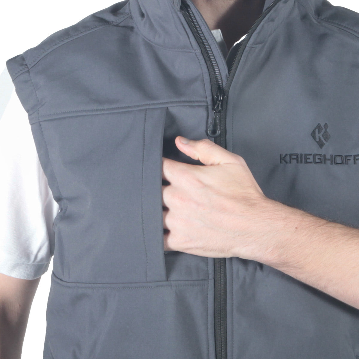 Krieghoff Soft Shell Body Warmer - Grey/Black